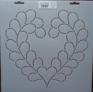 Plantilla Acolchado Corazón Emplumado 10 3/4" x10" 27.3x25.4cm QC HS7 Plantilla Edredón - Imagen 1 de 1