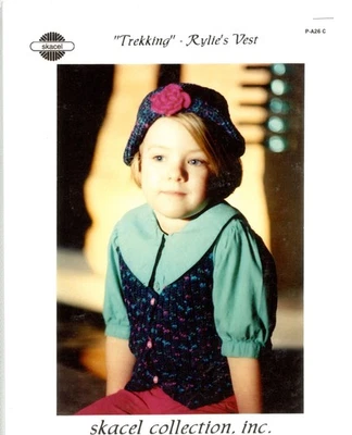 Skacel Crochet Pattern P-A26 C - "trekking" Rylie's Vest Child's Waistcoat & Hat - Image 1 of 2