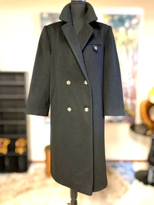 Forecaster of Boston Women’s Black  Wool Trench Overcoat Long Winter Coat Size 6 - Picture 1 of 13