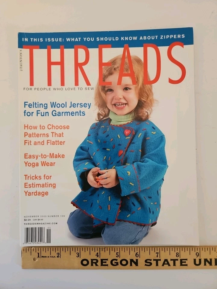 Nov 2003 THREADS Magazine #109 Sewing Techniques & Embroidery Instruction  - Image 1 of 4