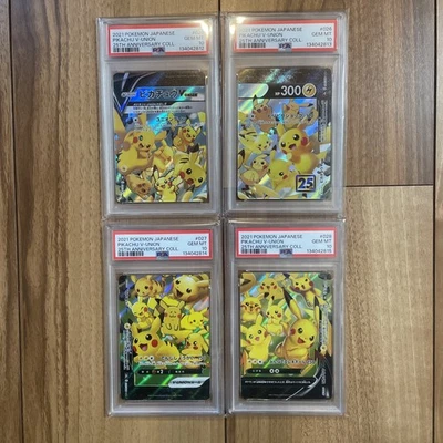 PSA 10 Sequential Set Pokemon Japanese Pikachu V-UNION 25th Anniversary RRR - Image 1 of 4