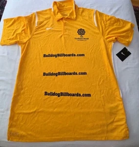 Nike FIBA Eurobasket Herren Large gelb bedruckt Polo NEU - Bild 1 von 4