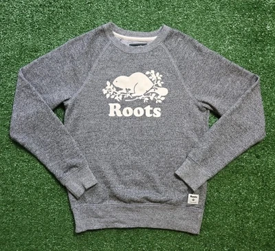 Roots Canada Sweatshirt Salt & Pepper White Logo Embossed (Women's XXS) - Image 1 of 4