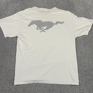 Ford Mustang T Shirt Herren L Hanes Tag Weiß Baumwolle Y2K Kurzarm Gebeizt - Bild 1 von 9