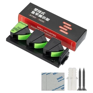 Wall Mounted Fishing Rod Holder Vertical Support 3 Rod Rack for Garage Storage - Picture 1 of 8