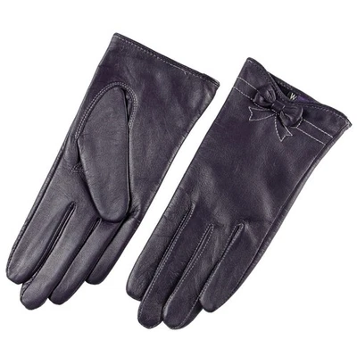 Guantes clásicos de vestir de cuero napa genuino para mujer con lazo a la venta #L101PQ Foto 1 de 4
