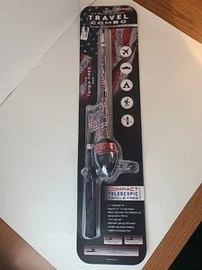 Profishiency USA Flag Telescopic Travel 5'6 Tangle-Free Deluxe Fishing Pole - Picture 1 of 11