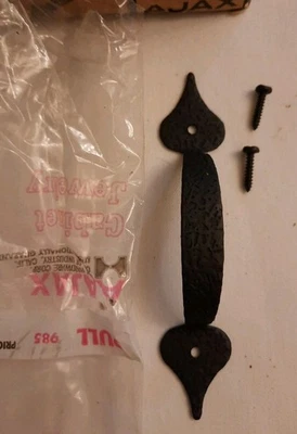 Ручка выдвижного ящика шкафа кованая черная 5 1/8 дюйма Ajax лот из 15, винтаж 985-19  - Изображение 1 из 4