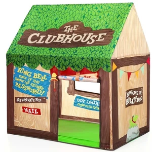 Kids Play Tent Indoor | Clubhouse with Roll-up Door & Windows | Toddler Fun - Picture 1 of 6