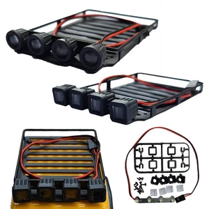 Metal Roof Rack Luggage Carrier w/ Lights for Axial SCX24 1/24 RC Car Upgrade - Picture 1 of 12