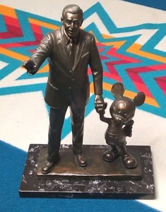 Estatua firmada por Blaine Gibson de Walt Disney y Mickey Mouse Cold Cast Bronze Partners - Imagen 1 de 12