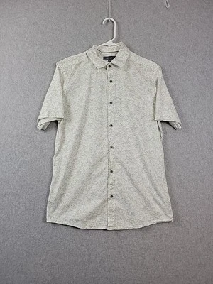 Camisa Ike Behar 100% Algodón Blanco Verde Pez SS Ajuste Moderno Abotonada Para Hombre Pequeña Foto 1 de 4