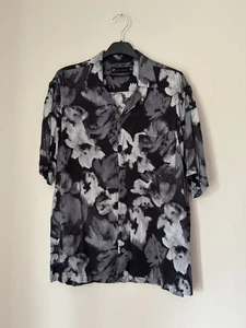 All Saints Men’s Black And White Print Relaxed Fit Shirt Size Medium - Picture 1 of 7