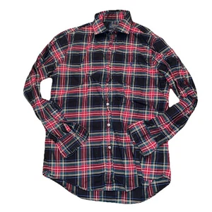 Polo Ralph Lauren camicia uomo M nera rossa a quadri slim fit abbottonata casual - Foto 1 di 6