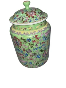 Vtg Chinese Vase 11”Famille Rose Qing Dynasty Qianlong Green EUC Make Offer - Picture 1 of 12