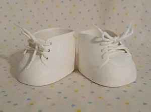Vintage Cabbage Patch Kids Baby Doll Toy White Shoes Sneakers Shoelaces READ - Picture 1 of 7