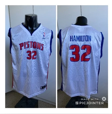 *Y2K* Camiseta deportiva de los Detroit Pistons Richard Rip Hamilton Reebok blanca talla juvenil XL Foto 1 de 4
