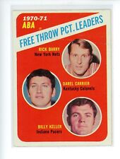 1971-72 Topps RICK BARRY DAREL CARRIER BILLY KELLER #149 FT% Leaders *READ*