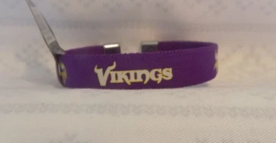 Minnesota Vikings Team Colored  Nylon Fan Bracelet Name and Logo Fits Most New - Image 1 of 3