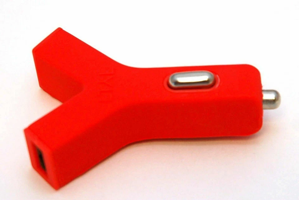 Tylt Y-Charge 2.1 Dual 2-USB-2.0 Car Charger RED Phone DC iPhone 6s/7/iPad/5/Air - Image 1 of 3