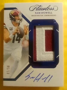 2023 Panini Flawless Sam Howell Auto Jersey Patch On Card Autograph SSP #/10 - Picture 1 of 6