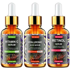 Face Serum Set - Includes Vitamin C Serum, Retinol Serum & Hyaluronic Acid Serum - Picture 1 of 9