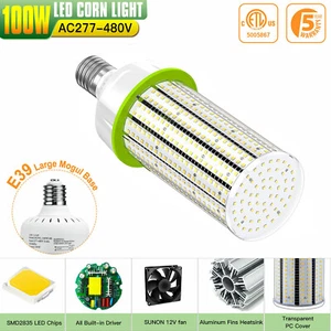 100W LED Retrofit Corn Light Bulb Warehouse High Bay Shop Lighting 15000LM 5000K - Picture 1 of 12