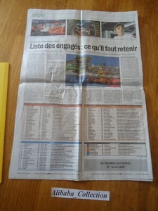 RARE LISTE ENGAGés 24 HEURES DU MANS 2024 ACO JOURNAL MAINE LIBRE CLIPPING - Picture 1 of 3