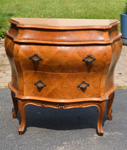 Vintage Antique Italian Continental Marquetry Inlaid Commode Chest / Side Table Cover