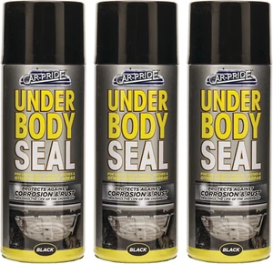 CarPride Under Body Seal Black Spray Protection Against Corrosion Rust 400ml X 3 - Picture 1 of 4