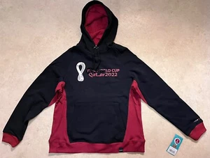 NUEVO CON ETIQUETAS ✅ Copa Mundial de la FIFA Qatar 2022 ✅ Sudadera con capucha Sudadera polar Negra ✅ XL - Imagen 1 de 20