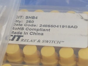 (10 PCS) SHB4 CIT Pushbutton Switches; Round Yellow Non Illuminated 50mA @ 35VDC - Picture 1 of 7