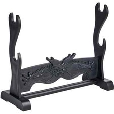 PORTA SPADE PLASTICA 2 POSTI DA TAVOLO STAND ESPOSITORE KATANE WAKIZASHI BOKKEN