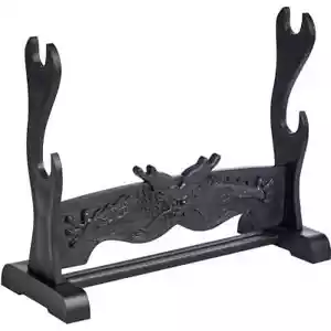 PORTA SPADE PLASTICA 2 POSTI DA TAVOLO STAND ESPOSITORE KATANE WAKIZASHI BOKKEN - Imagen 1 de 5