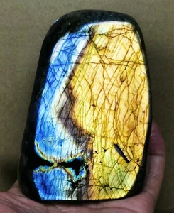 Pietra Reiki Lucida Bella Arcobaleno Flash Labradorite Spectrolite Forma Libera - Foto 1 di 12