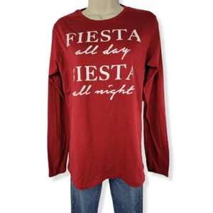 Freeze Red Fiesta all day Siesta all night Long Sleeve Tee M Junior - Picture 1 of 3