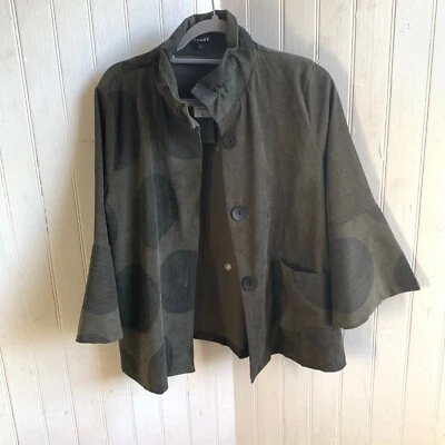 Chaqueta para mujer Dama delgada de pana de ballena con botones manga campana 3/4 talla XL artística Foto 1 de 4