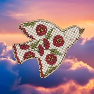 Hágalo usted mismo Árbol de Navidad Juguete Kit "Pájaro con Amapolas" - Imagen 1 de 4