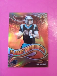 2021 Panini Phoenix Flame Throwers FT-19 Sam Darnold Panthers Bronze /50 - Picture 1 of 3