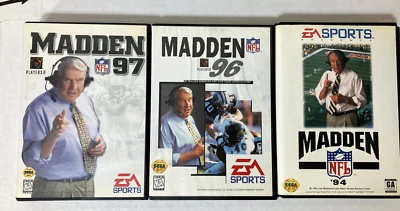 Lot of 3 Madden NFL 94, 96, 97 Sega Genesis, w/ Manuals READ - Image 1 of 4