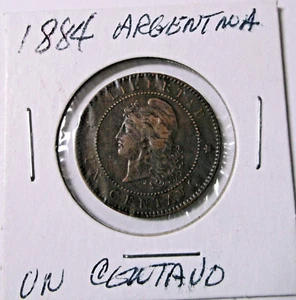 1884 Un Centavo Argentina Very Fine - Picture 1 of 2