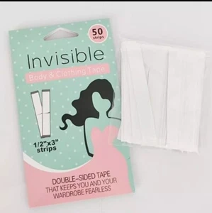 Body Tape Double Sided 50 pcs Fashion Toupee Breast Wig Lingerie Dress strips - Picture 1 of 22
