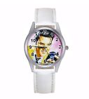 Elvis Presley White Leather Strap Wristwatch Wrist Watch Analog Round Dial CLR