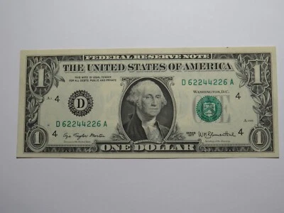 $1 1977 Radar Serial Number Federal Reserve Currency Bank Note Bill UNC 62244226 - Image 1 of 2