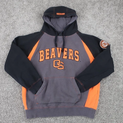 Oregon State University Beavers Hoodie Mens L Gray Fleece Pullover Colosseum Cover