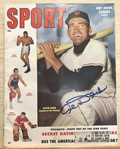 Revista deportiva de 1955 firmada por Al Dark autografiada de los gigantes de San Francisco - Imagen 1 de 3