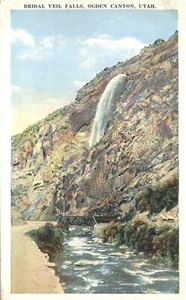 Bridal Veil Falls Ogden Canyon Utah 1926 Postcard - Picture 1 of 2