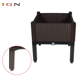 Outdoor Elevated Plastic Raised Garden Bed Planter Kit Box Vegetable Flower Grow - Picture 1 of 21