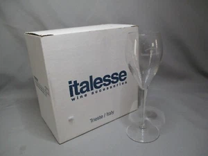 AO798 FLUTE A CHAMPAGNE ITALESSE 6 pièces neuf 16 cl CRISTAL ORIOL JOUGNOT - Imagen 1 de 5