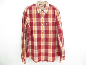 Men's LEVIS Levi PLAID CHECKERED Button Down Dress Shirt Size MEDIUM Modern Fit - Picture 1 of 6